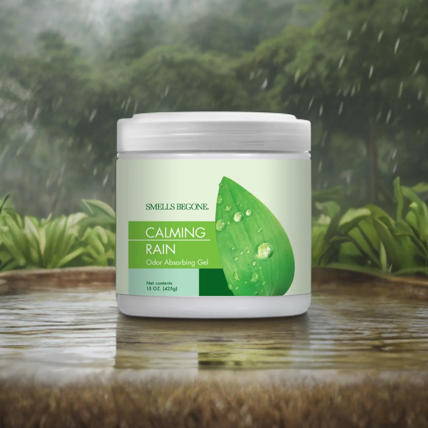 SMELLS BEGONE Calming Rain odor absorbing gel